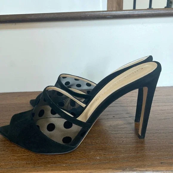 NWOT CHLOE GOSSELIN Liz Black Velvet Mules, size 42 - Picture 8 of 12